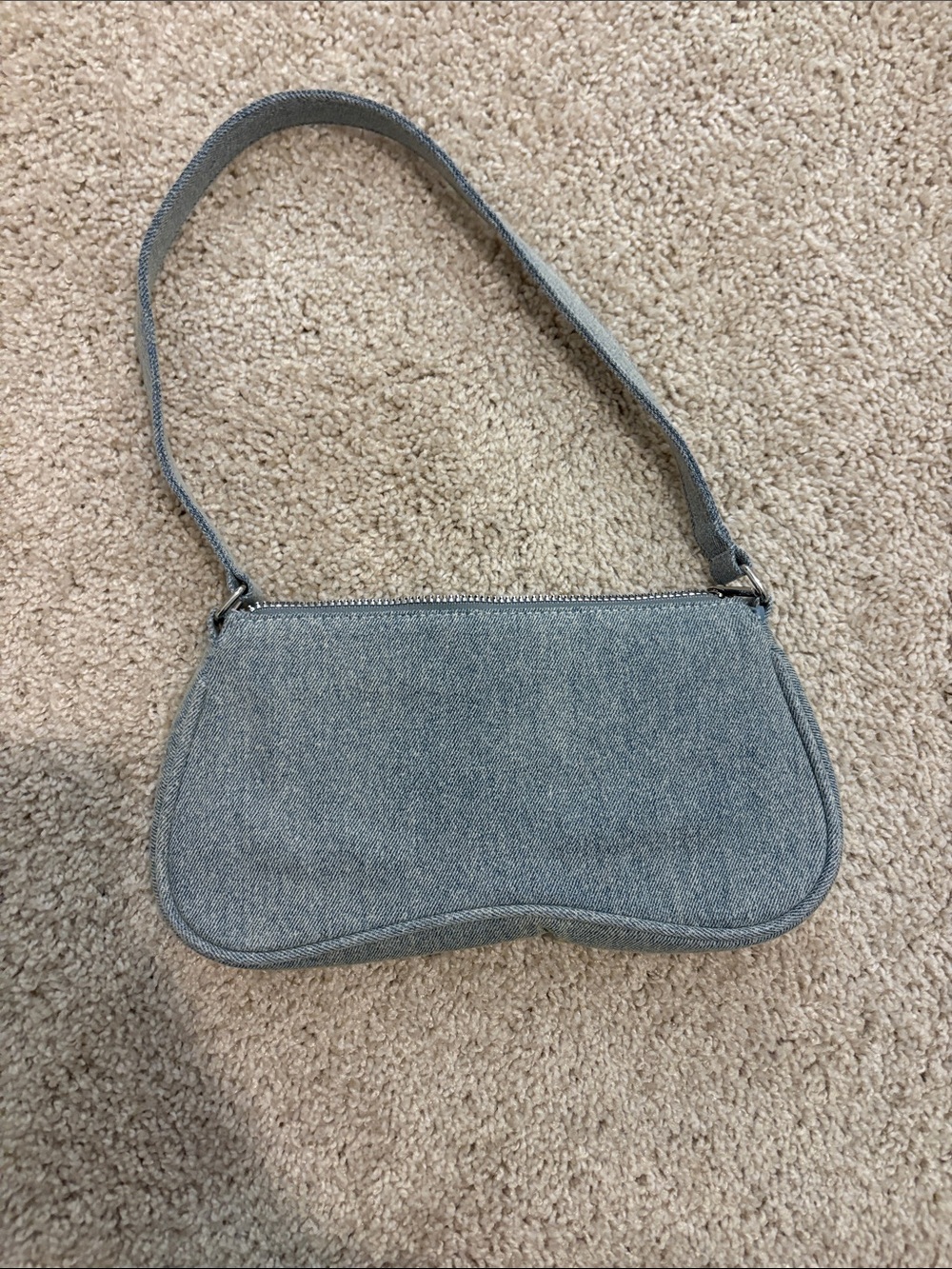 H&M Light Gray Denim Shoulder Bag